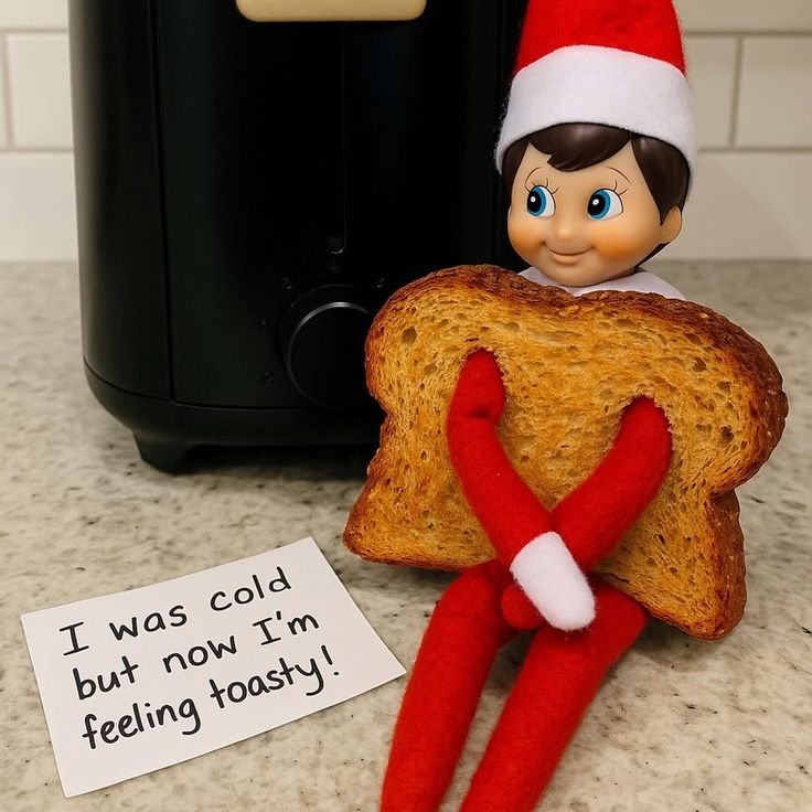 elf on the shelf in kitchen
